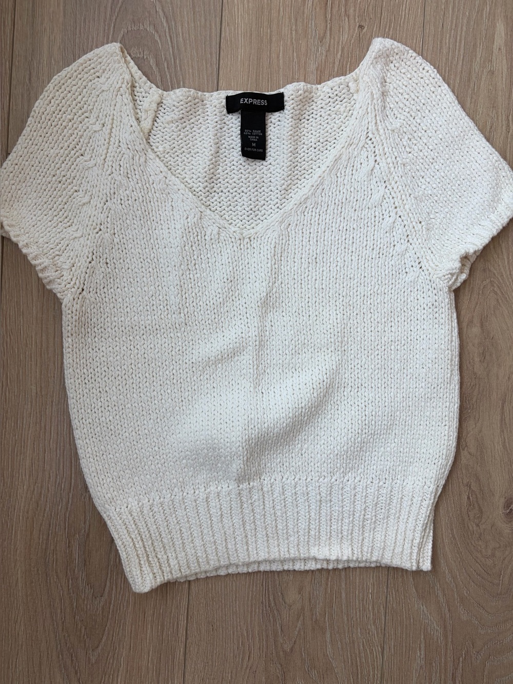 Express white cable sweater size M